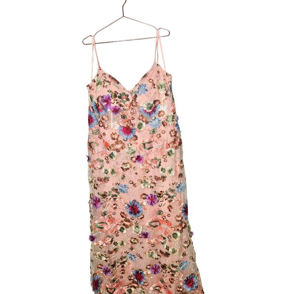 NWT MAC DUGGAL 68531 Pink Embroidered Floral V-Neck Fit Flare Evening Gown 20W - Picture 4 of 16